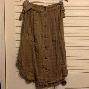 FINAL SALE Free People, M, tan fringe skirt